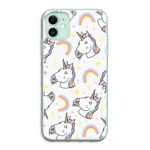 Rainbow Unicorn: iPhone 11 Transparant Hoesje