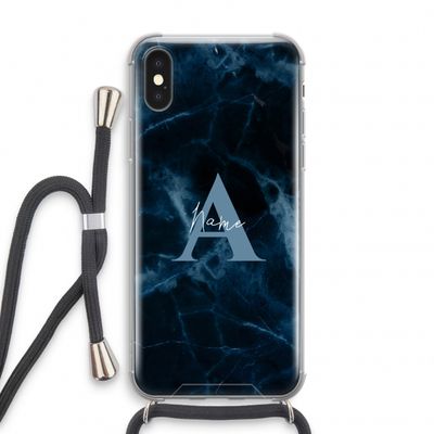 Midnight Marble: iPhone XS Transparant Hoesje met koord