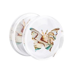 Double Flared Plug met Mother of Pearl Inlay Acryl Tunnels & Plugs