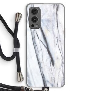 Gestreepte marmer: OnePlus Nord 2 5G Transparant Hoesje met koord