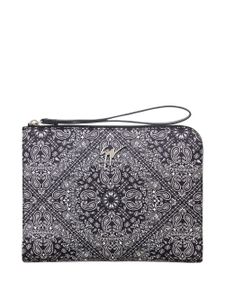 Giuseppe Zanotti pochette à motif cachemire - Noir