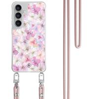 Samsung Galaxy S25 FE hoesje met rosegoud koord - Hortensia