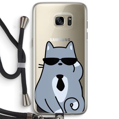 Cool cat: Samsung Galaxy S7 Edge Transparant Hoesje met koord