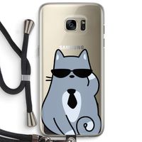 Cool cat: Samsung Galaxy S7 Edge Transparant Hoesje met koord