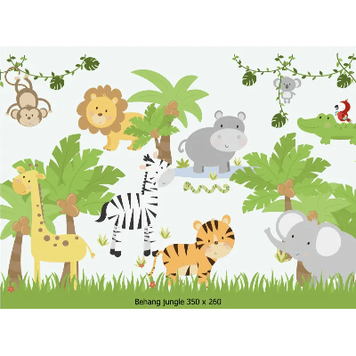 Designed4Kids wandvullend behang kinderkamer jungle-350 x 260 cm