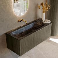 Badmeubel Mondiaz Kurve-Dlux | 125 cm cm | Meubelkleur Shadow | Wastafelkleur Lava | Solid surface | Wasbak links zijde spoelbak | Zonder kraangat(en)