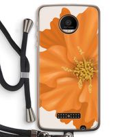 Orange Ellila flower: Motorola Moto Z Force Transparant Hoesje met koord