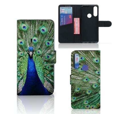 Alcatel 1S 2020 | Telefoonhoesje | Met pasjeshouder | Pauw