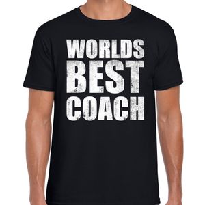 Worlds best coach / werelds beste coach cadeau t-shirt zwart heren