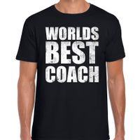 Worlds best coach / werelds beste coach cadeau t-shirt zwart heren - thumbnail