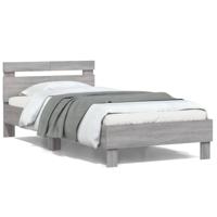 Bedframe met hoofdbord en LED grijs sonoma eiken 100x200 cm