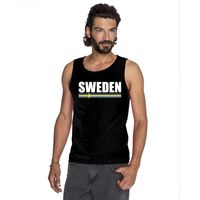 Zweden supporter mouwloos shirt/ tanktop zwart heren 2XL  -