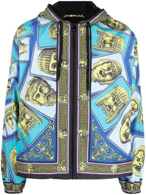 Versace veste imprimée à fermeture zippée - Bleu