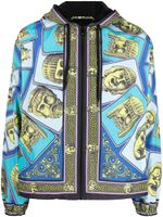 Versace veste imprimée à fermeture zippée - Bleu Versace veste imprimée à fermeture zippée - Bleu