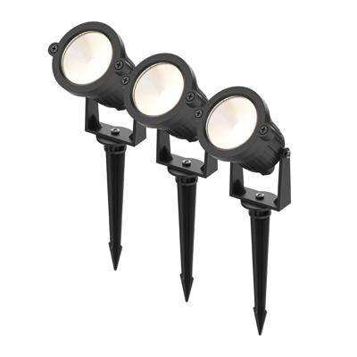 Set van 3 Piton LED Prikspots - 4,9W 425lm - Kantelbaar - 20.000 Branduren - 3000K Warmwit - IP65 Waterdicht - Zwart - 1 Jaar Garantie