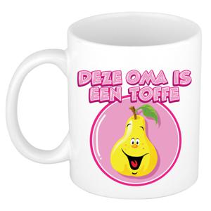 Cadeau koffie/thee mok voor Oma - wit - toffe Oma - keramiek - 300 ml