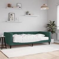 Slaapbank met matras 90x200 cm fluweel donkergroen