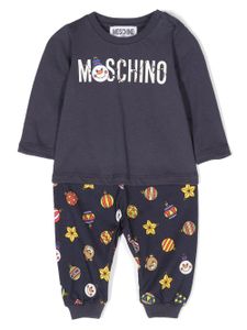 Moschino Kids pantalon de jogging en coton à imprimé graphique - Bleu