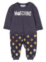 Moschino Kids pantalon de jogging en coton à imprimé graphique - Bleu