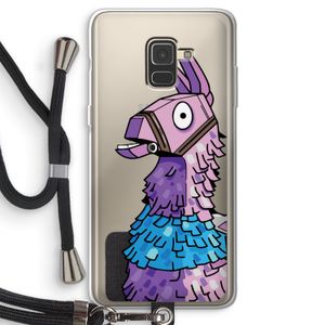 Lama: Samsung Galaxy A8 (2018) Transparant Hoesje met koord