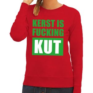 Foute kersttrui Kerst Is Fucking Kut rood voor dames