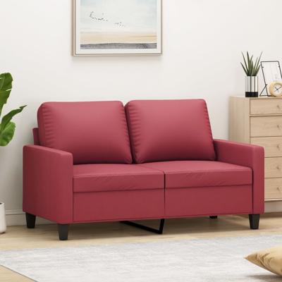 Tweezitsbank 120 cm kunstleer wijnrood