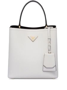 Prada sac cabas à plaque logo - Blanc