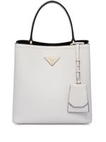 Prada sac cabas à plaque logo - Blanc - thumbnail