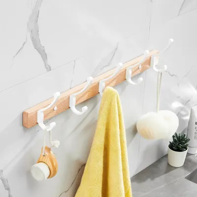 SARIHOSY Luxe Zwarte Houten Wandkapstok