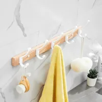 SARIHOSY Luxe Zwarte Houten Wandkapstok SARIHOSY Luxe Zwarte Houten Wandkapstok