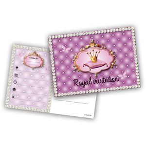 prinses uitnodigingen, 6 stuks