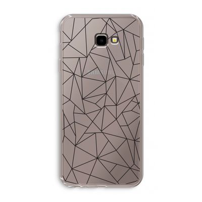 Geometrische lijnen zwart: Samsung Galaxy J4 Plus Transparant Hoesje