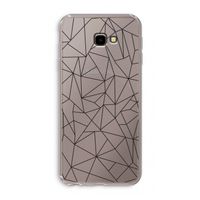 Geometrische lijnen zwart: Samsung Galaxy J4 Plus Transparant Hoesje