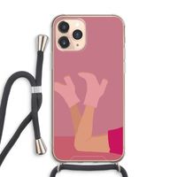 Pink boots: iPhone 11 Pro Max Transparant Hoesje met koord