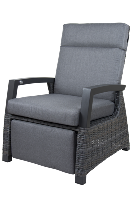 Qopps Darwin lounge tuinstoel | gasveer verstelbaar met voetstuk antraciet | Specialist in Tuinstoelen