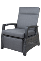 Qopps Darwin lounge tuinstoel | gasveer verstelbaar met voetstuk antraciet | Specialist in Tuinstoelen