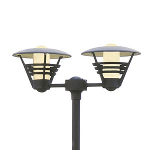 Lantaarnpaal Gemini opzetstuk 2-lichts matzwart 501-750