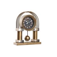 Tafelklok DKD Home Decor 25 x 8 x 31 cm Kristal Zwart Gouden Ijzer Traditioneel