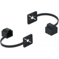 Delock 86589 Stofkap voor RJ45-stekker met montageclip zwart