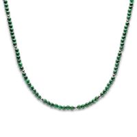 Ketting zilver-malachiet zilverkleurig-groen 5,5 mm 42-45 cm