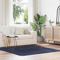 Hoogpolig vloerkleed NAVARRA 160x160 cm polyester marineblauw