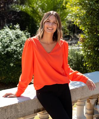 Studio Anneloes Les Top 12736 T-shirt Lange Mouw 3100 Orange