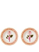 Bitossi Home lot de deux assiettes Botanica en porcelaine - Rose