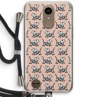 Zwarte poes: LG K10 (2017) Transparant Hoesje met koord