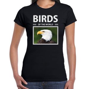 Amerikaanse zeearenden t-shirt met dieren foto birds of the world zwart voor dames