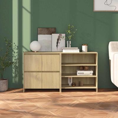 2 st Dressoirs bewerkt hout sonoma eikenkleurig