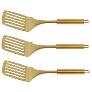 3x RVS bakspatels/bakspanen goud 32 cm keukengerei