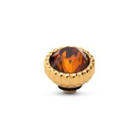 Melano Twisted Bali Petite Steentje Smoked Amber | Goud Melano Twisted Bali Petite Steentje Smoked Amber | Goud