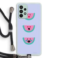 Smiley watermeloen: Samsung Galaxy A52s 5G Transparant Hoesje met koord