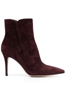 Gianvito Rossi bottines Levy 85 mm en daim - Rouge